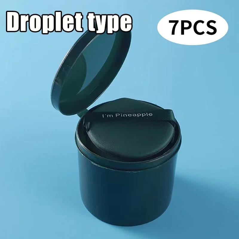 7 Pcs/box Cosmetic Puff Set with Box Concealer Foundation Hide Pores Double Sided Sponge Puff Drying Wet Use Facial Makeup Tools