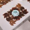 Maple Leaf Embroidered Table Runner Multicolor Dinner Mat Rustic Tabletop Placemat  Autumn Themed
