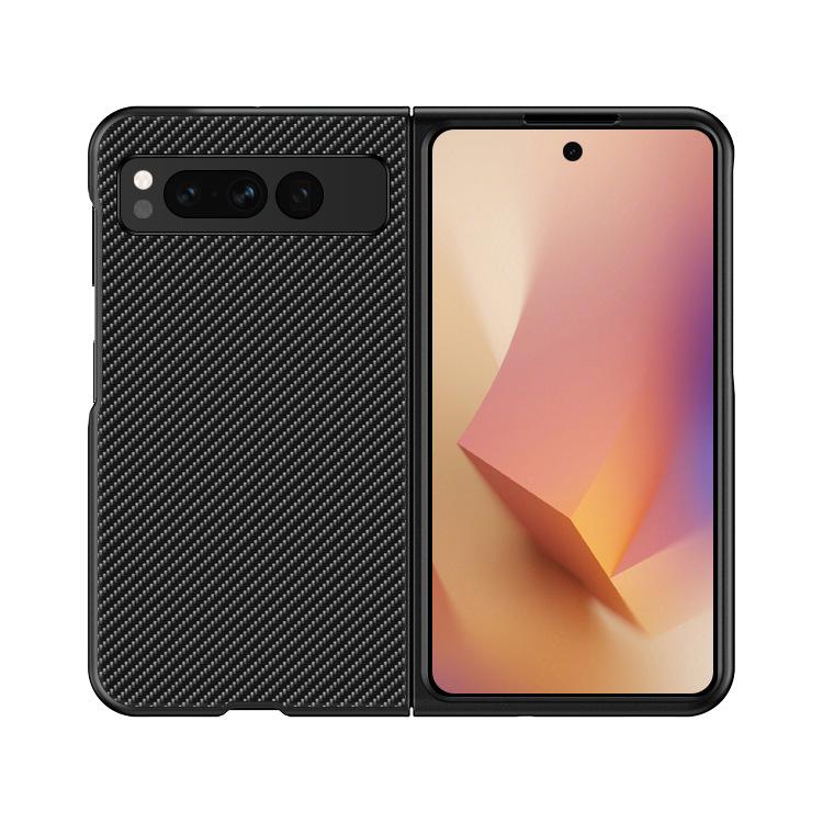 Applicable to Google PixelFold mobile phone case Carbon fiber Kevlar pattern anti-drop super ** song folding leather case google google pixel fold
