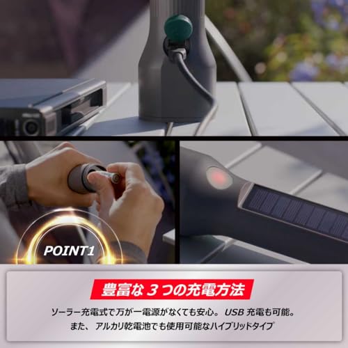 Energizer LED Handheld Flashlight, Solar Rechargeable, USB Rechargeable, Battery Operated (Maximum Brightness 600 Lumens, Maximum Run Time 60 Hours) Y