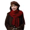 Japanese Simple Imitation Cashmere Thickened Scarf for Women Winter Korean Style All Match Tassel Knitted Long Scarf Shawl Couple