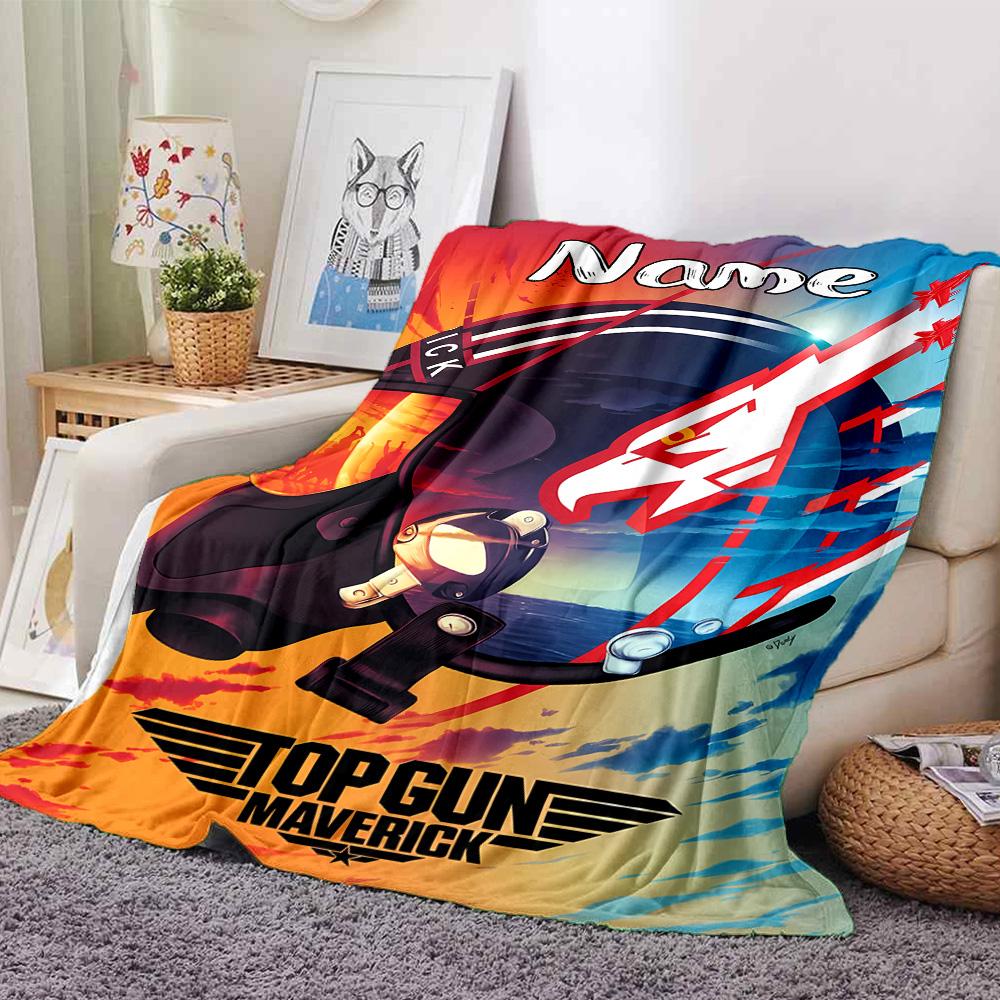 Customiz Name Personality Top Gun Maverick Blanket Soft &Warm Sofa Office Bed Travel Lunch Break Blanket, Gift Suitable All Seasons