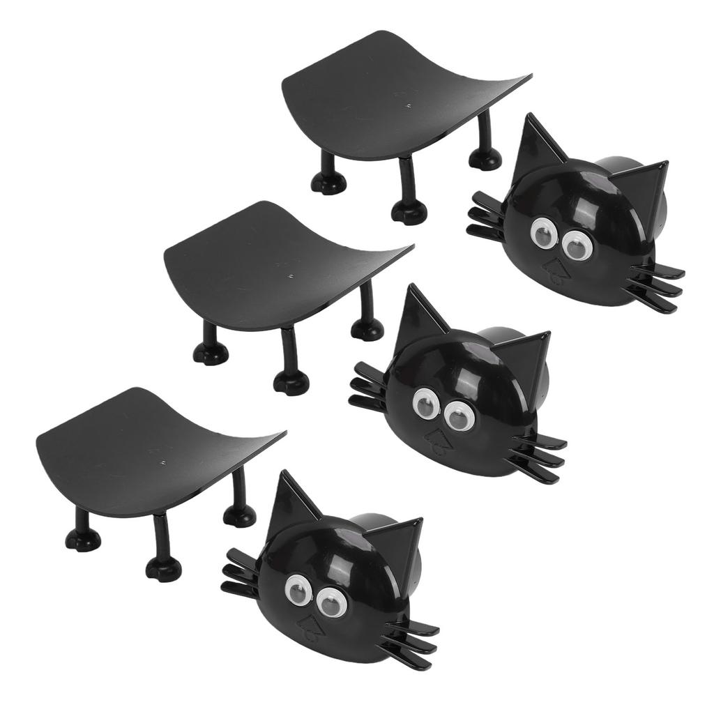 Cat Toilet Paper Holder Funny Cute Free Standing 3D Printed Cat Tissue Holder for Bathroom 3 Pack