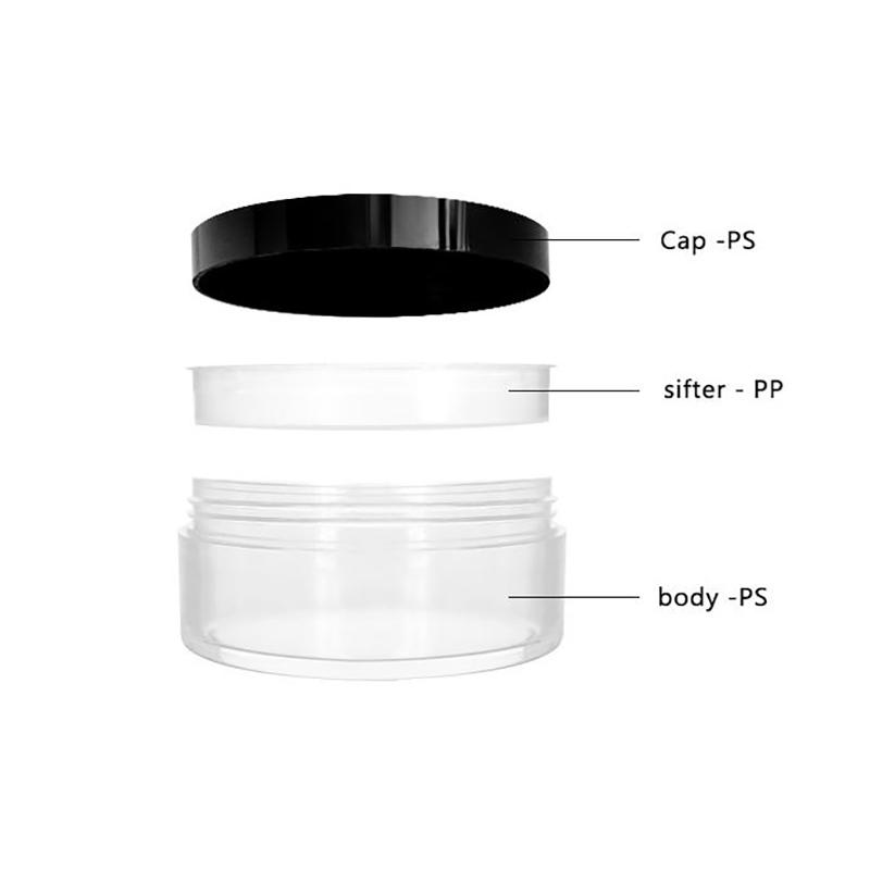 Empty 5/10/20/30g Loose Powder Jar With Rotating Sifter Container Jar Plastic Cosmetic Makeup Powder Filling Can Pot Lid Twist