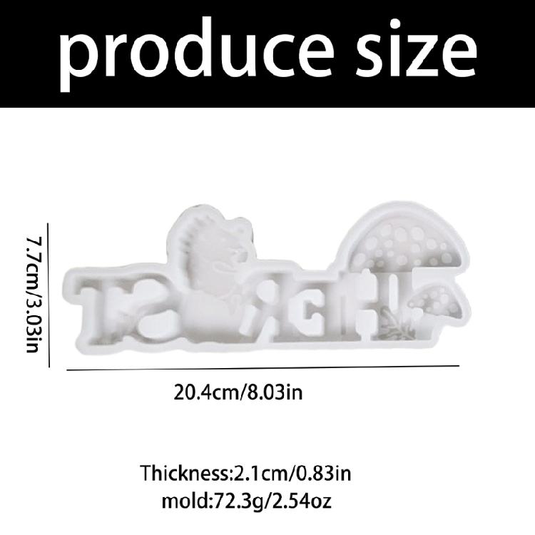 Autumn Candle Molds Silicone Mould Plasters Molds Casting Molds Ornament Molds Letters with Hedgehogs Epoxy Resin Molds