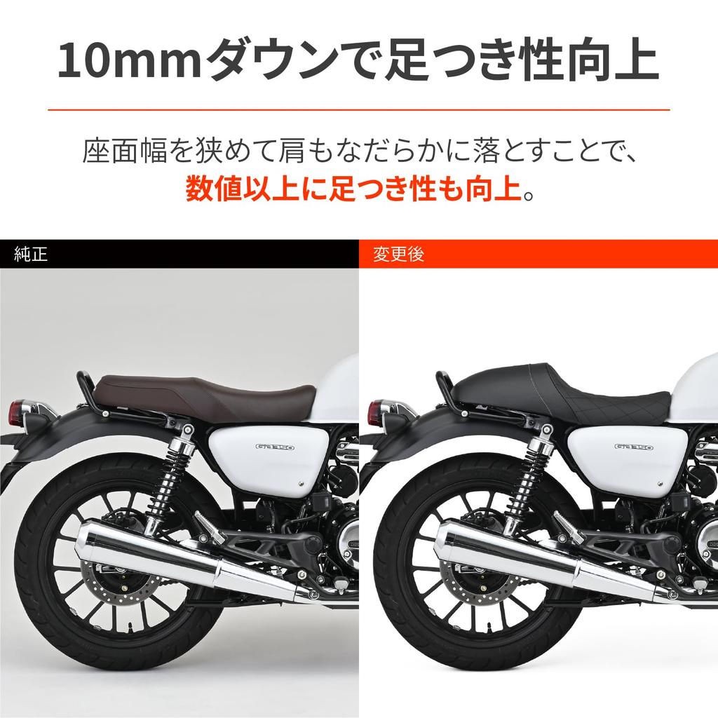 Daytona GB350 dedicated seat cafe racer approximately 10mm down custom seat 46391 (21-23) TYPE-CAFE