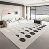 Modern Black White Geometric Living Room Carpet Non-Slip Washable Floor Mat for Bedroom Home Decor