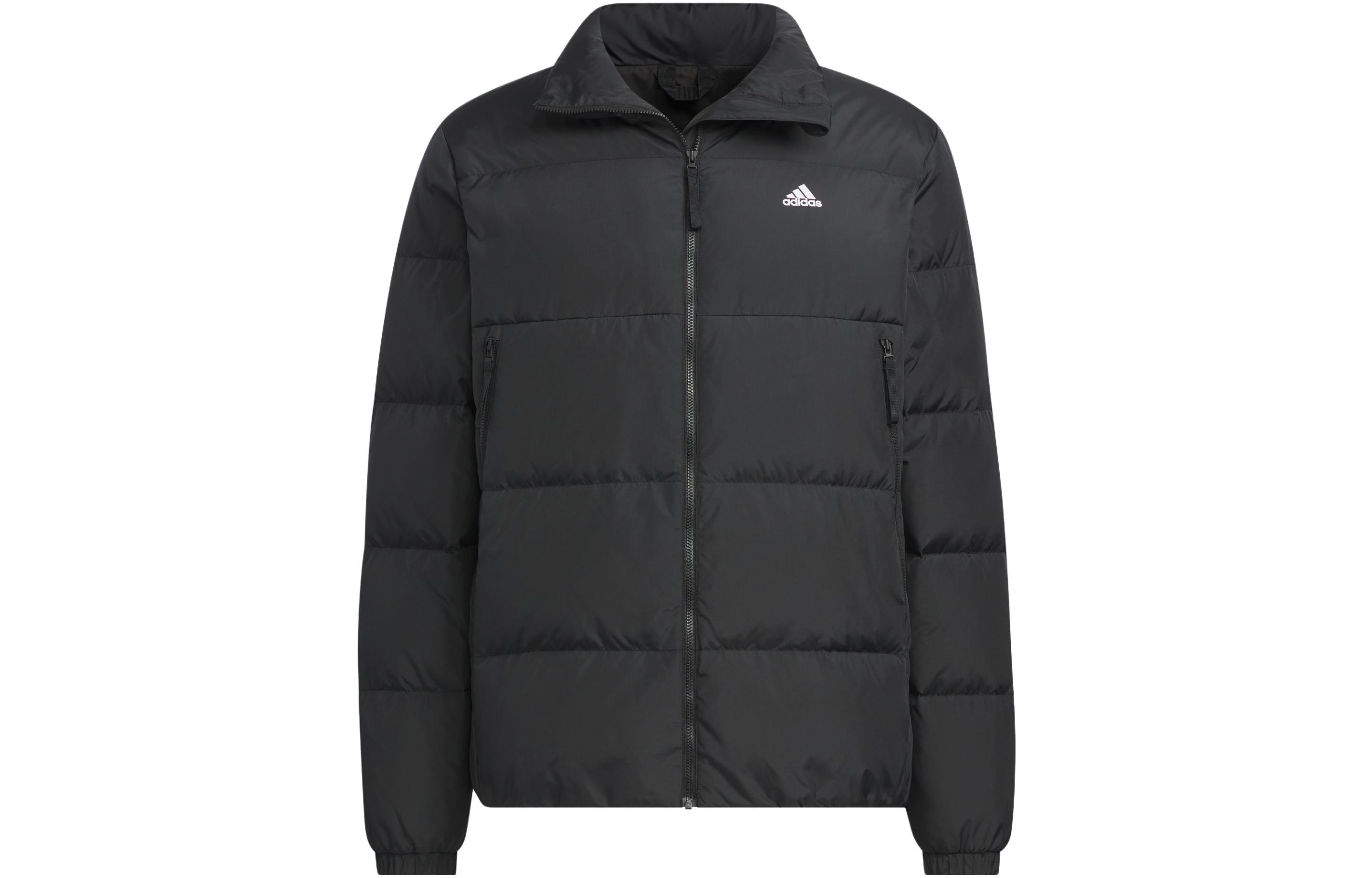 Adidas Down Jackets Men s Black Stand Collar Moderate Quilted Down Jacket IT8727 XXL