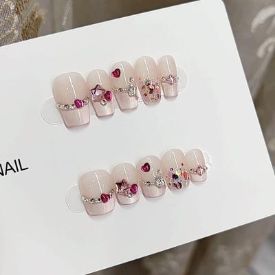 Pure Handmade Phototherapy Wear Nail Tablets Cat-eye Playful Lady Wear Nail Finished Product Reusable Nail Patches