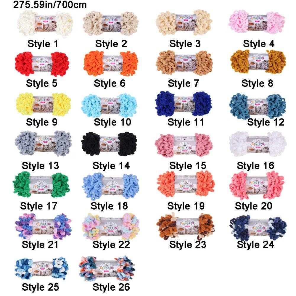 100g/Roll Finger Loop Yarn Multi-color Hand Woven Finger Circle Yarn Anti-pilling Soft DIY Knitting Thread Scarf Knitting
