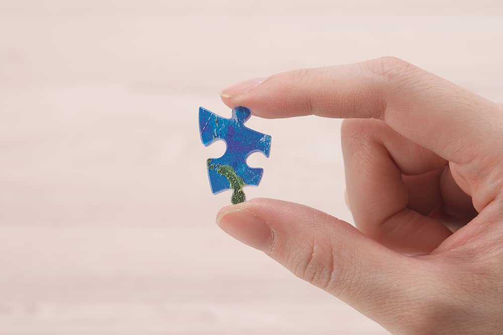Yanoman 540-Piece Jigsaw Puzzle, 3D Spherical Puzzle, Blue Earth Aqua (Approx. 22.9cm Diameter), 2054-111, Includes Piece Request Postcard, Base, and