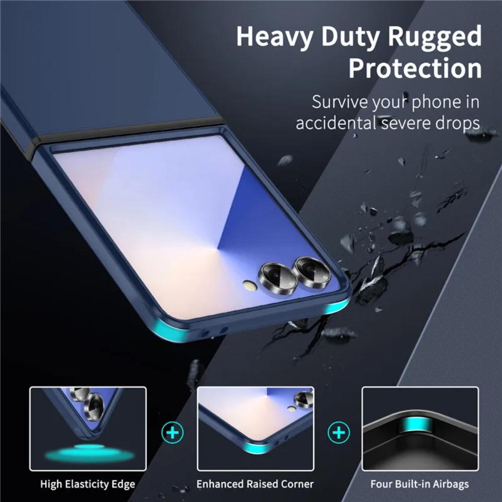 Premium Heavy Duty Rugged Armor Plain Matte Case for Samsung Galaxy Z Flip 7 FE 6 Shockproof Camera Lens Protective Cover Funda