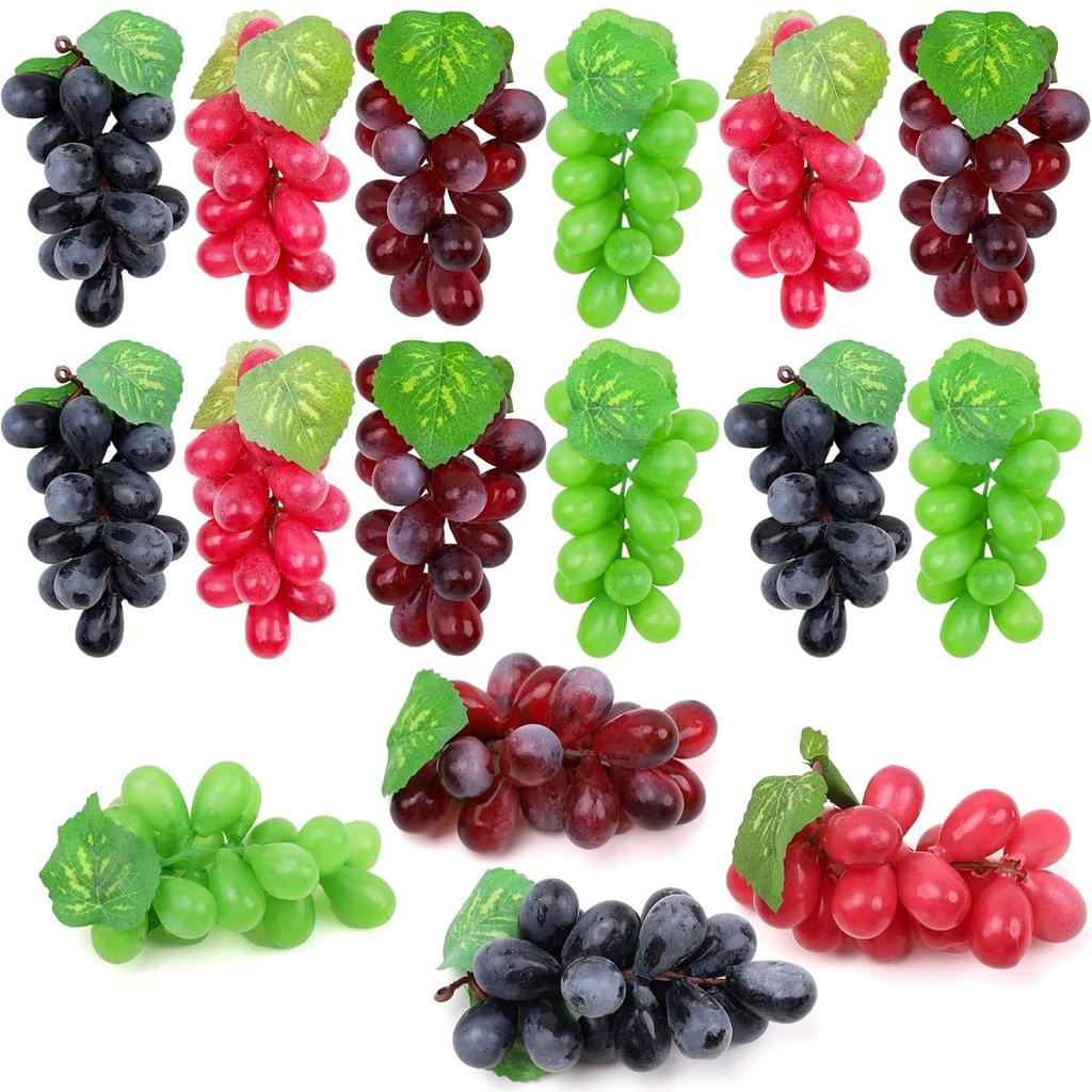 Artificial Grape Cluster Decoration – Green Frosted Grapes Prop for Display or Shooting