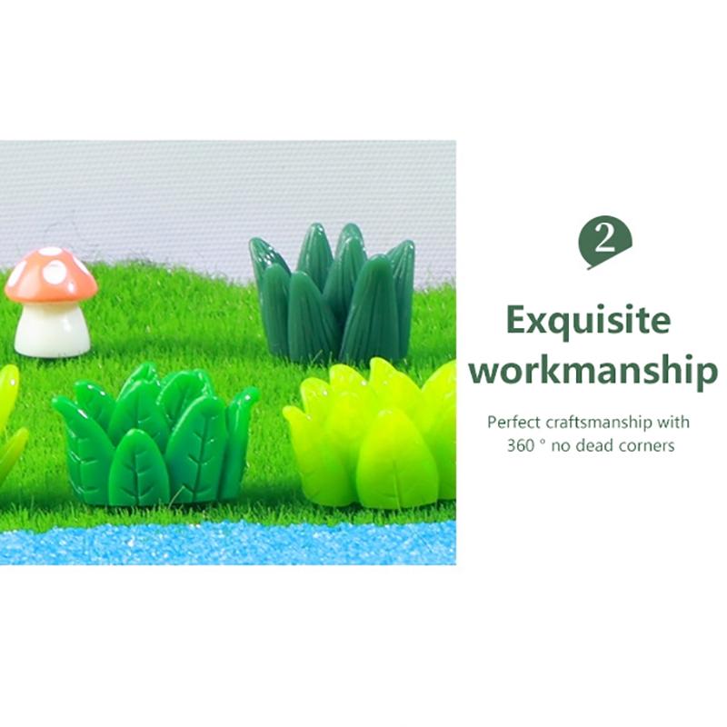 10Pcs Mini Resin Simulated Grass Pile Moss Micro Landscape Decoration Crafts Micro Landscape Garden Decoration Accessories