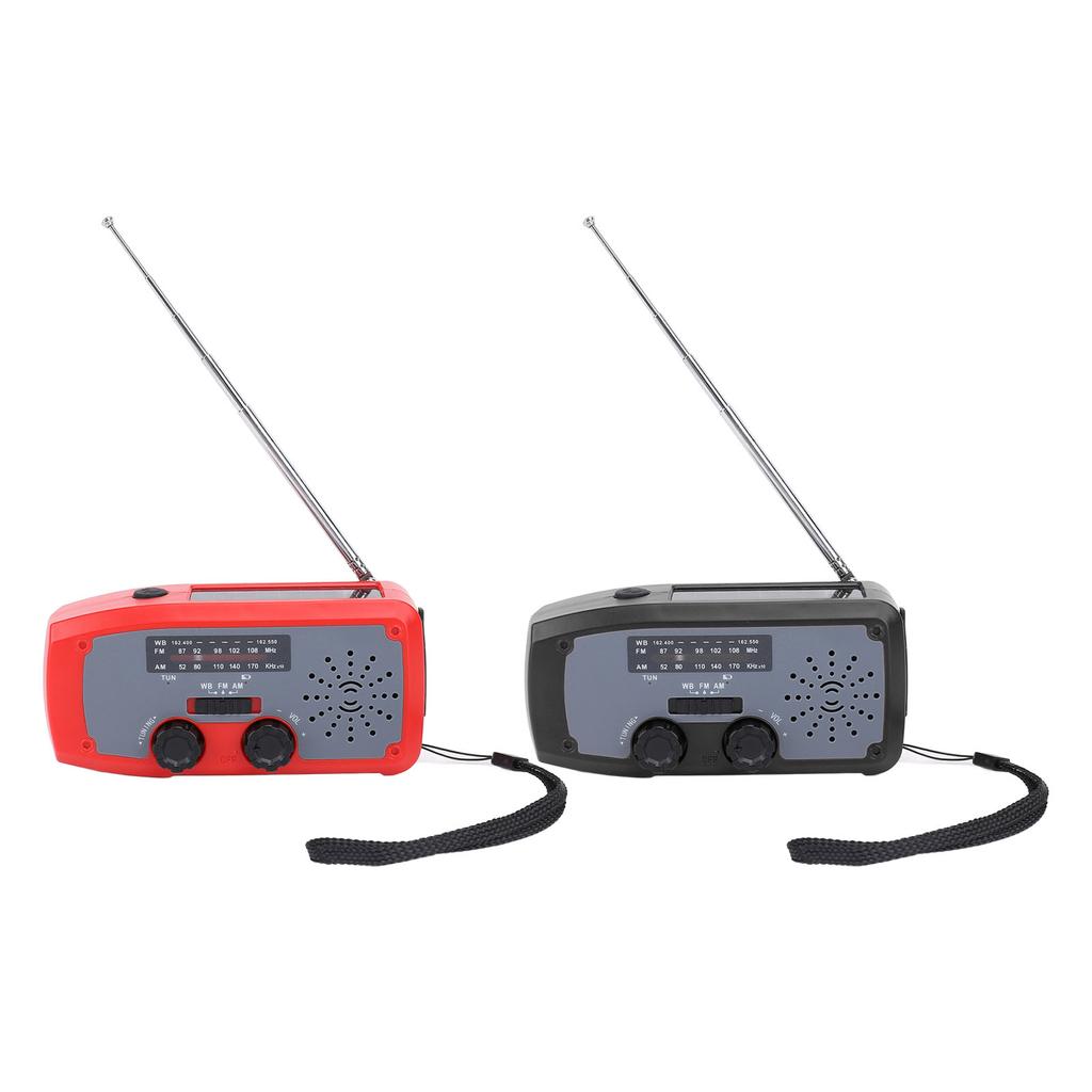 Radio portabil de urgență cu manivelă, cu lanternă LED, AM FM NOAA, radio meteo portabil cu baterie de 2000 mAh