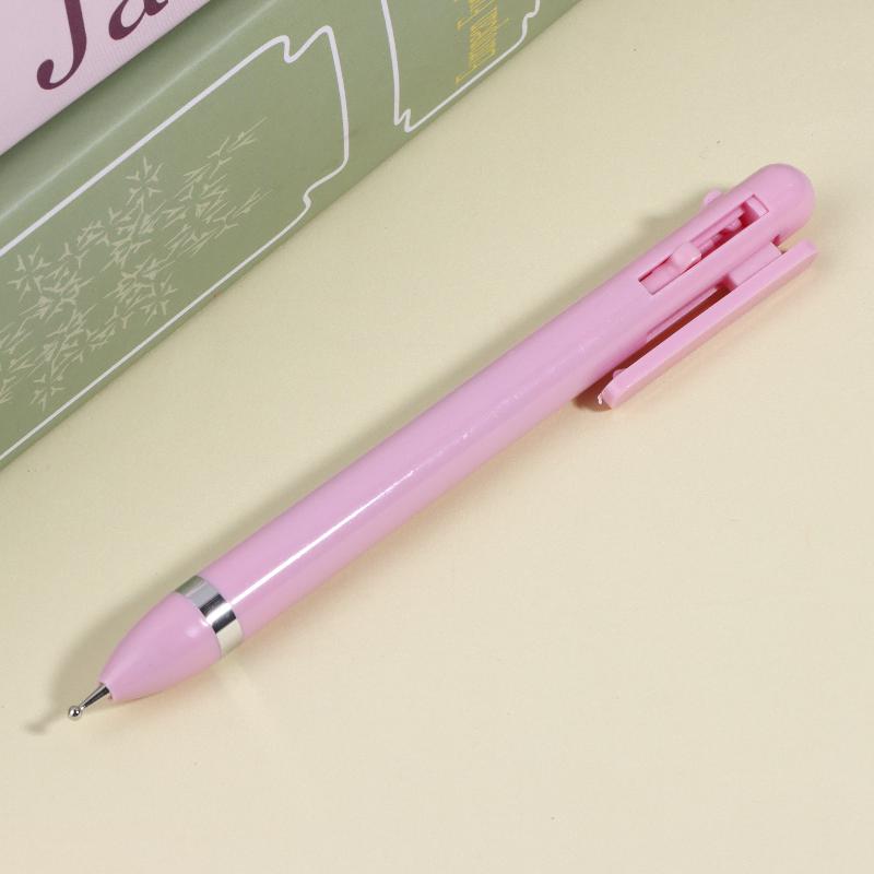 4 In 1 Nail Art Dotting Tools Nail Art Tip Dot Paint Manicure Kit Rotatable Ballpoint Drill Pen Dotting Tools Nail Point Pen розовый