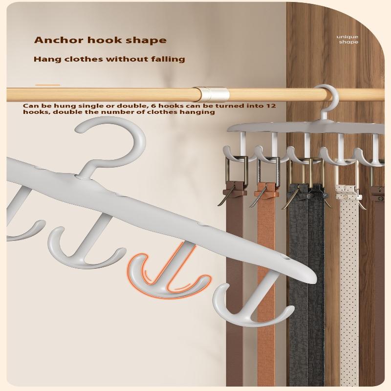 12-Hook Rotating Hanger Space-Saving Closet Organizer For Ties Belts Underwear Portable Home & Dorm Storage