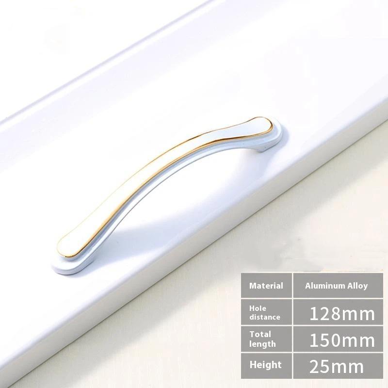 Modern Nordic Cabinet Handles White Amber Aluminum Alloy Black Drawer Pulls For Furniture Door Knocker