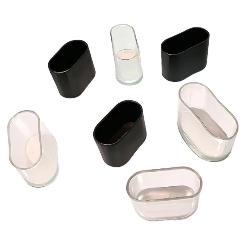 Oval Silicone Chair Leg Covers - Thickened, Silent, Non-Slip Protective Pads for Double Tube Stools and Dining Chairs