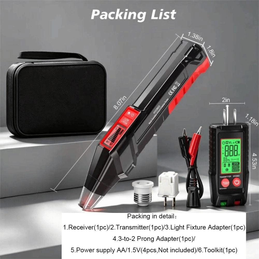 Handheld Receiver Circuit Breaker Finder Digital Display Branch Line Review Outlet Wiring Tester Automatic Detection for US Plug