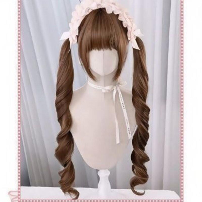 Wig Women's Long Curly Hair Lolita Natural Fluffy Imitation Cute Japanese Shao Luo Fashion Age-reducing Jk Full Headgear