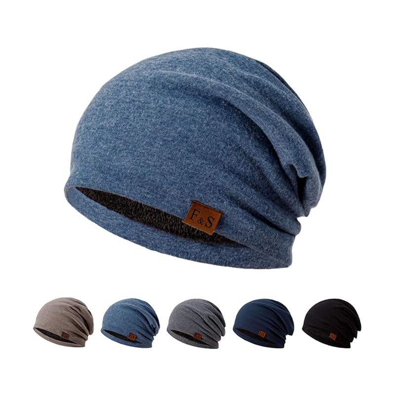 

[OMKUY] knit hat men s winter Fluffy brushed lining cold weather hat beanie hat knit cap beanie cap large size hat cap medical hat care hat skiing ski