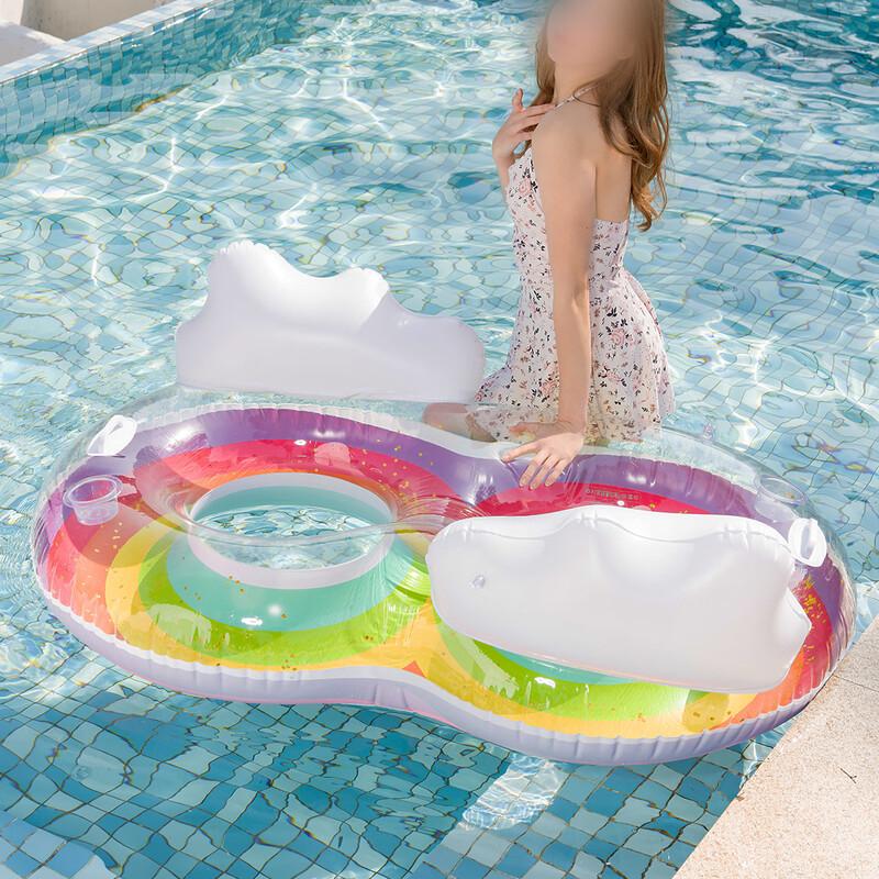 Deluxe Large Thickened Sequin Inflatable Pool Floats