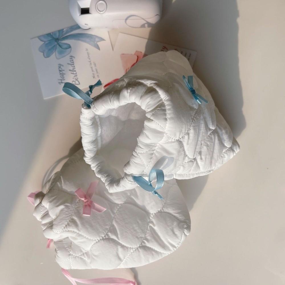 Anti-fall Drawstring Wallet Quilted Cotton Sanitary Napkin Storage Bag for Travel