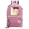 Pop Singer Ariana Grande Ariana Print Chain Webbing Backpack Multipurpose Backpack