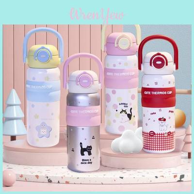 Starry Bear Travel Mug With Vacuum Insulation And Double Drinking Lid For Outdoor Use