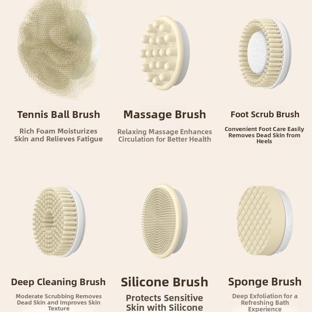 Rechargeable Back Scrub Waterproof Electric Shower Brush Electric Bath Brush  Skin Cleanser