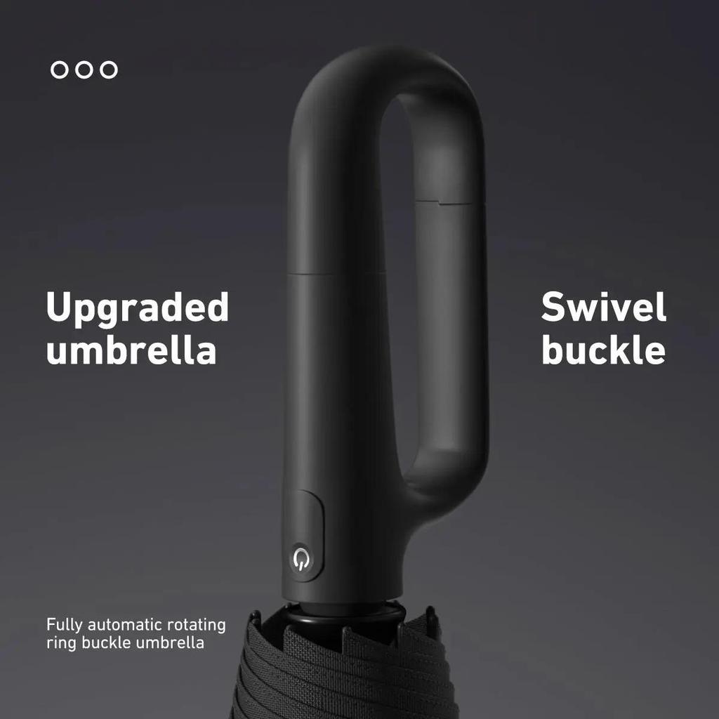 Automatic Folding Umbrella, 1 Count/60pcs Portable Rain Umbrella with Loop Buckle, Windproof