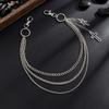 Zinc Zinc Zinc Alloy Star Pendant Pants Chain Pearl Metal Waist Chain Cool Bag Chain  Male