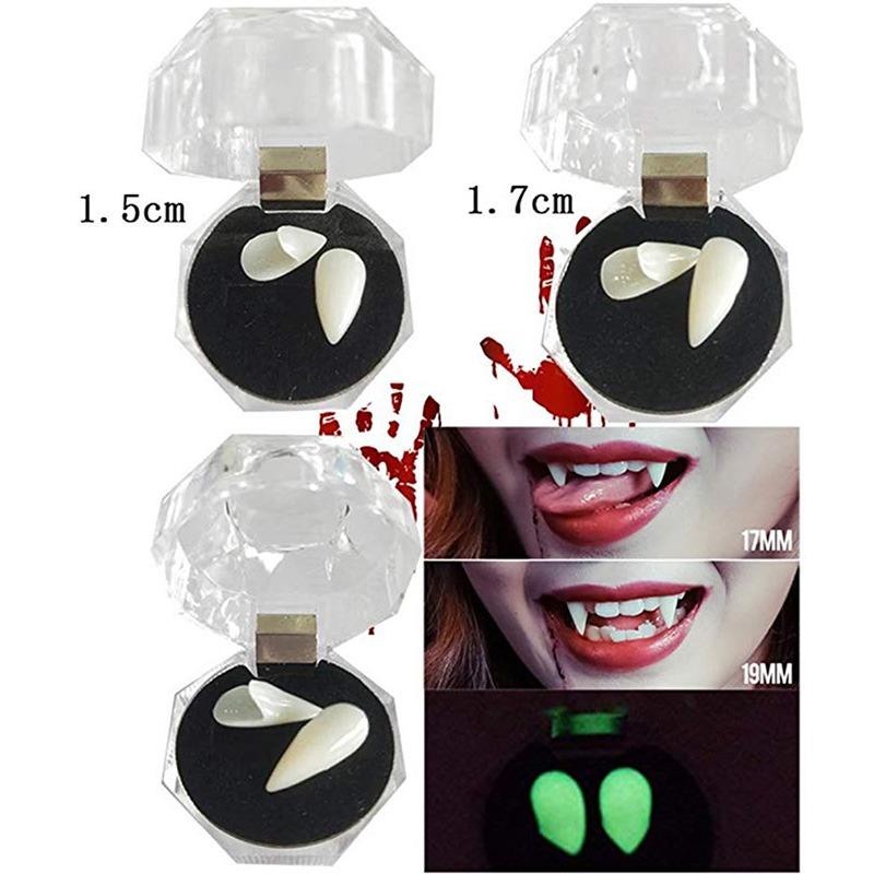 1 Pairs Halloween Decoration for Vampire Teeth Dentures Prop Zombie Devil False Tooth Cosplay Costume Accessory Party Supp