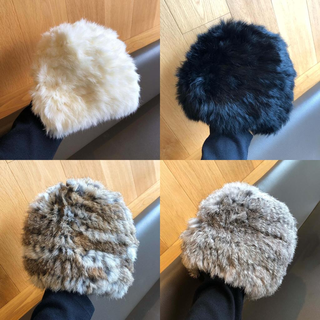 Upgraded Warm Rabbit Fur Hat For Women Winter Thermal Cozy Fashion Accessories