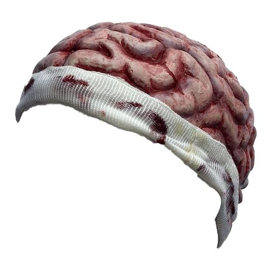 Zombie Brain Cap Creepy Latex Headpiece Realistic Brain Hat Halloween Costume Headwear for Cosplay Horror Themed Parties
