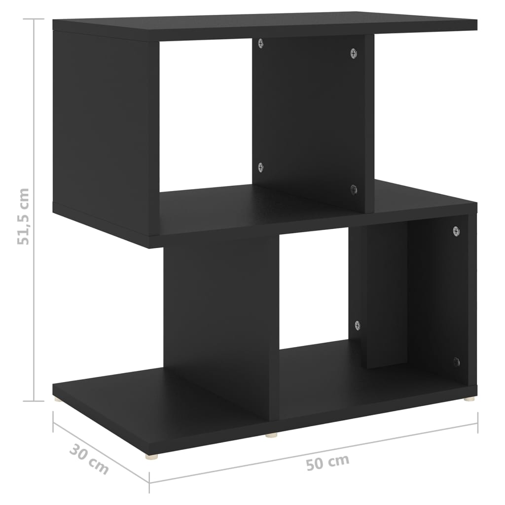 Vidaxl Szafka Nocna, Czarna, 50X30X51,5 Cm, Materiał Drewnopochodny
