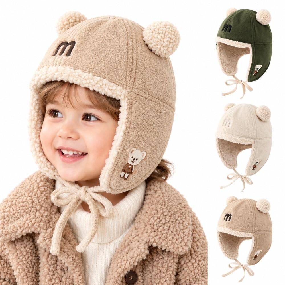 With Earflap Trapper Hat Plush Earflap Hat Cute Winter Cap Kids