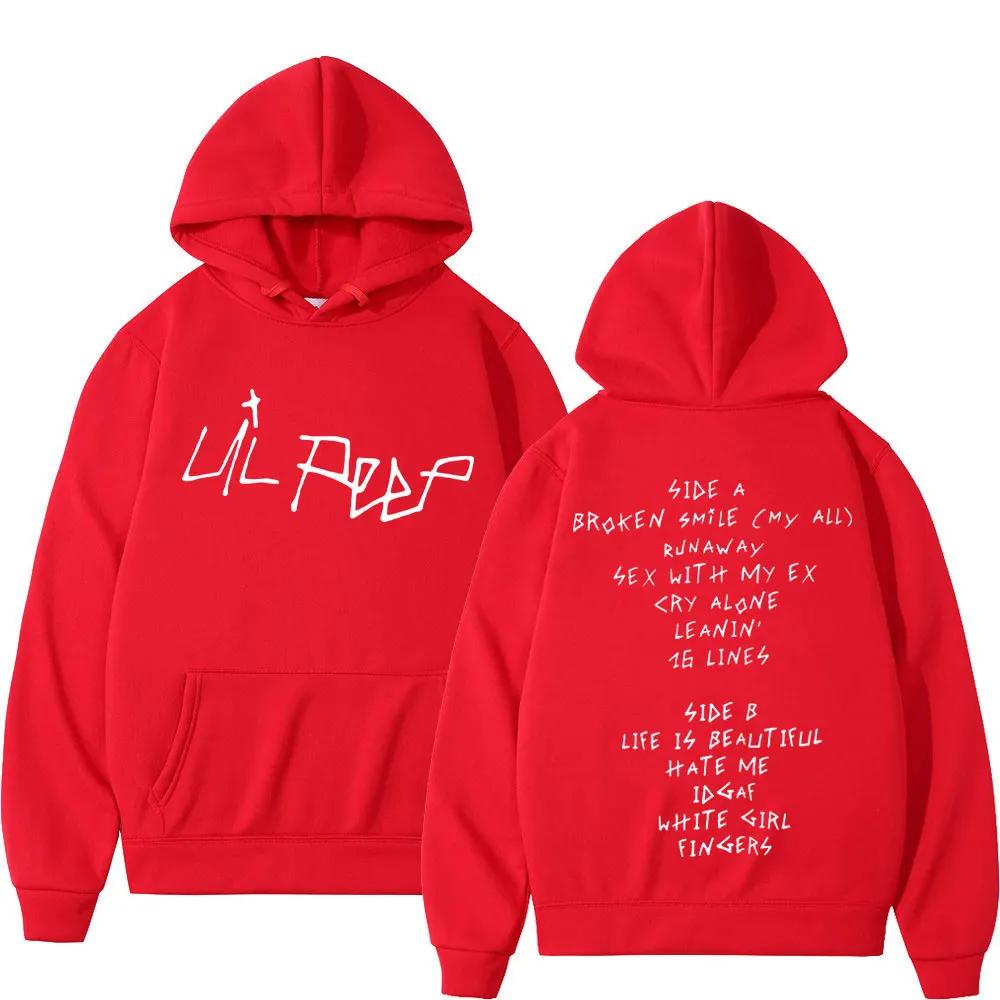 Rapper Lil Peep Fashion Casual Hoodie Men's and Women's Popular Hip Hop Hoodie Autumn Fashion Retro Wool Hoodie Street Wear