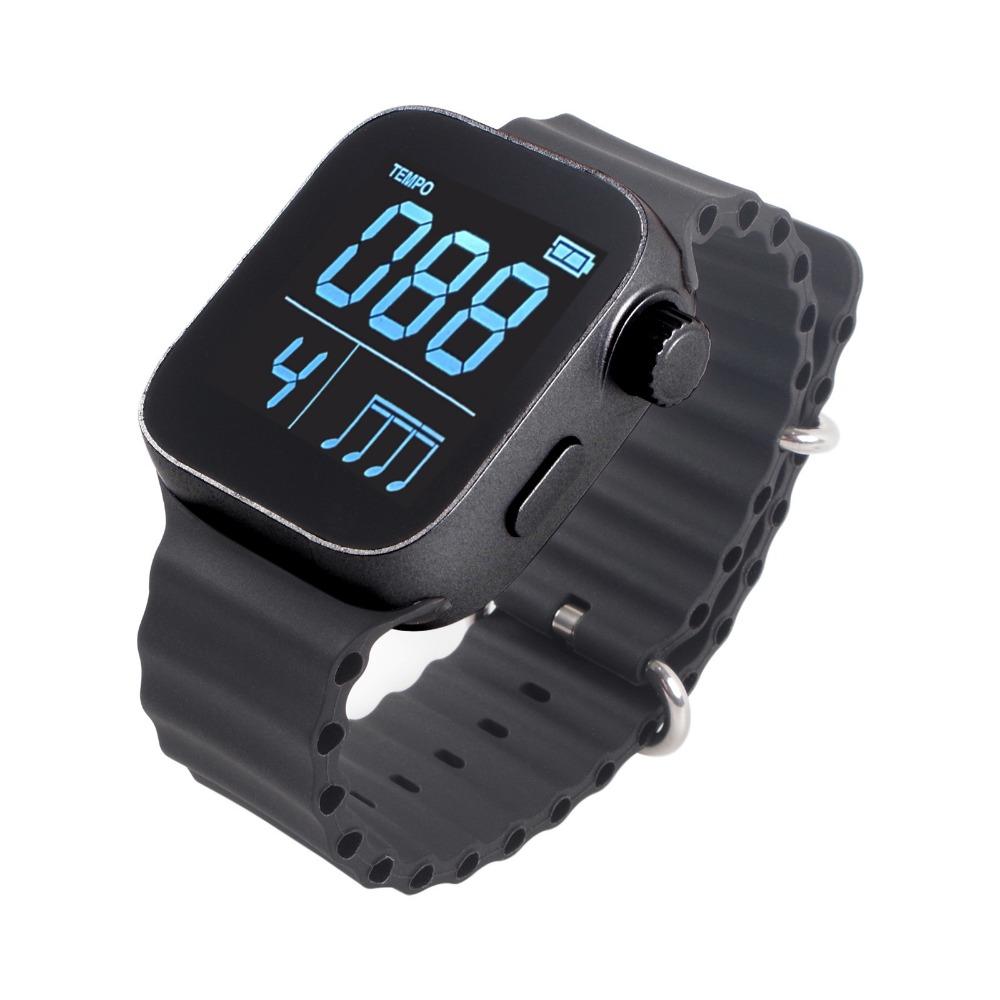 App-Adjustable Vibrating Metronome Watch Wearable Metronome  Piano Violin  Guitar Practice Black Regular model