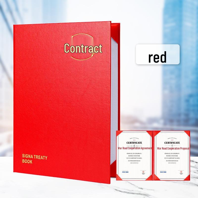 Genuine Leather A4 Double-Sided Contract Holder