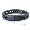 New Hiphop Mens Leather Bracelet Bangle Bilayer Detachable Magnet Buckle Leisure Pulseira Accessories Hombre Gift For Boyfriend
