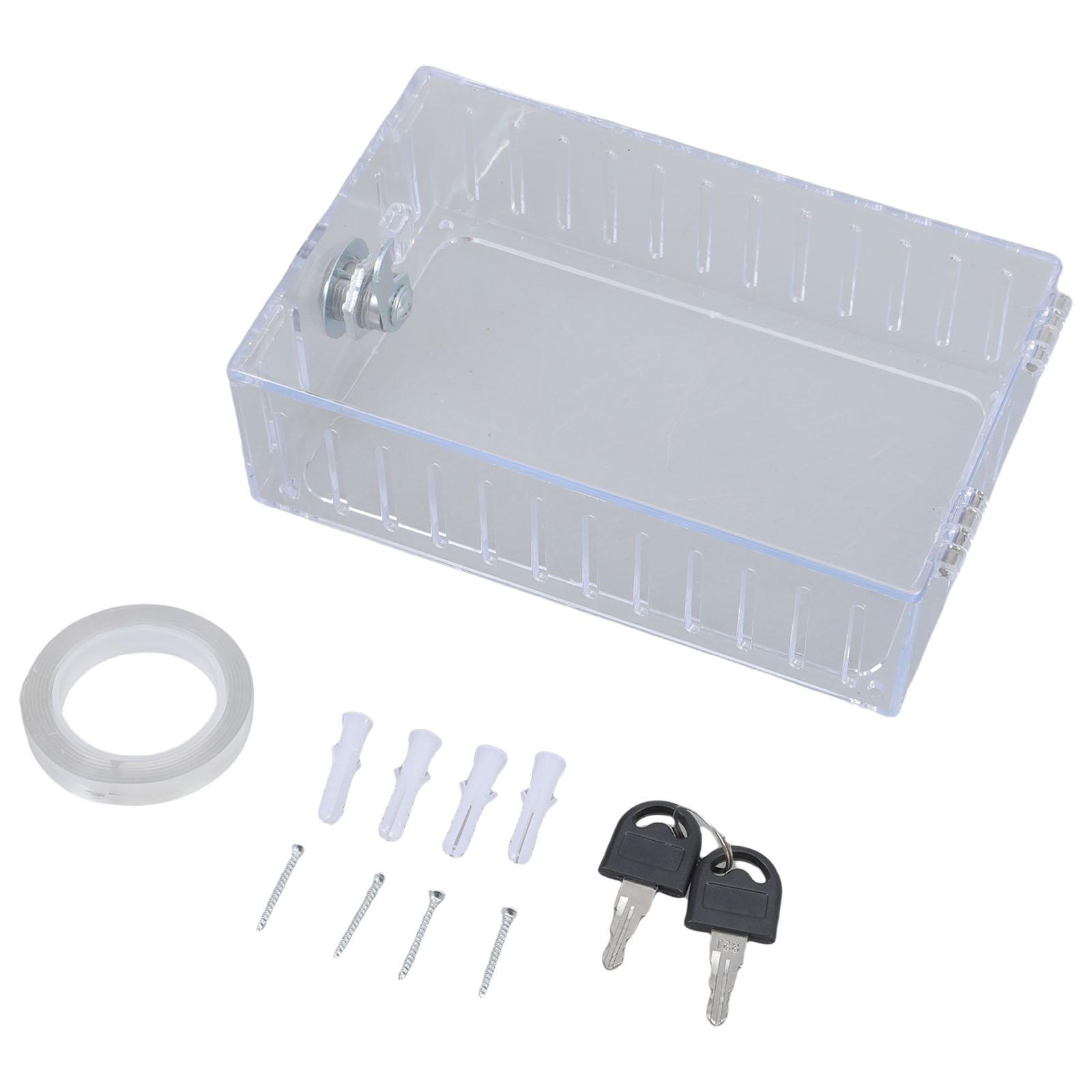 

Clear Thermostat Lock Box With 2 Key Universal Protective Cover For Home And Office Use Prevents Unauthorized Adjustment