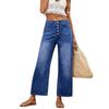 2026 New Women's Jeans Buttoned Elastic Loose Denim Casual Cropped Pants