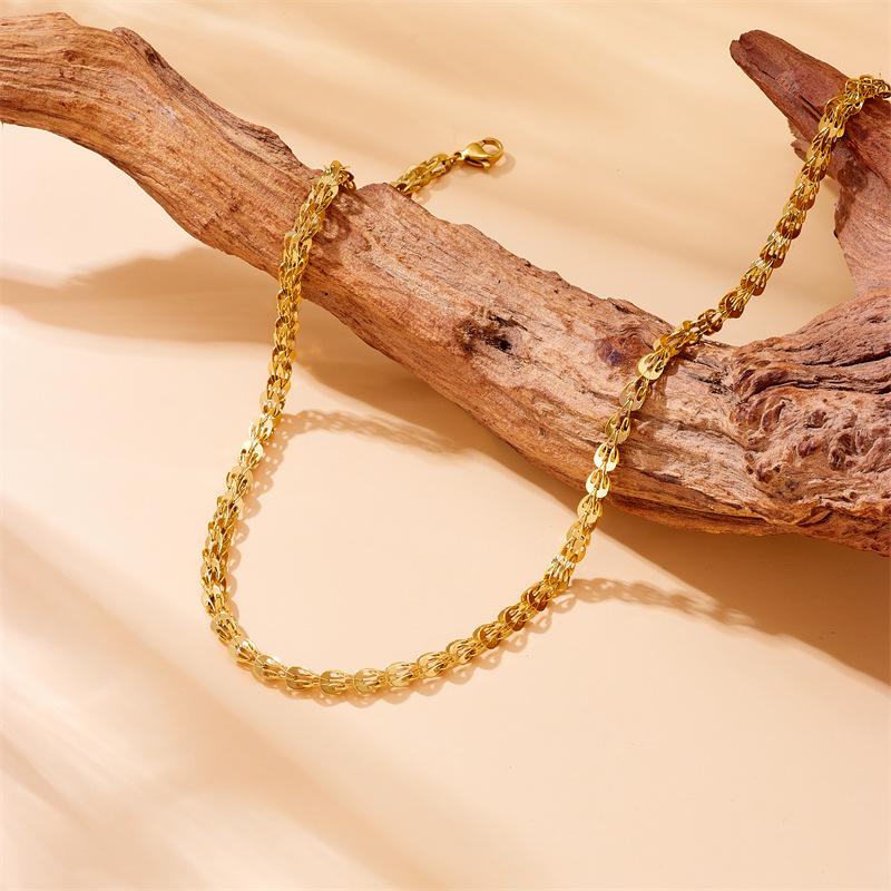 

Gold Plated Paperclip Link Choker Necklace Classic Thick Chain Necklace for Women Fashion Jewelry золотой