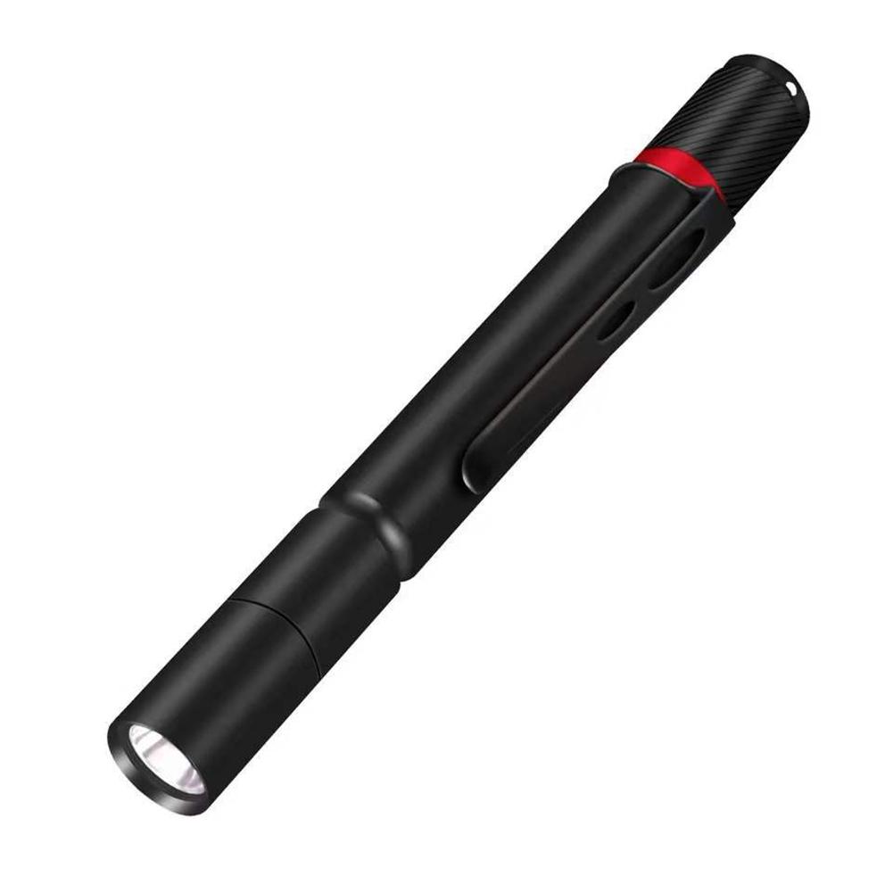 LED Pen Flashlight Handheld Compact Torch 3 Light Mode Tactical Torch Lamp Lightweight with Clip for Emergency Job Site Lighting