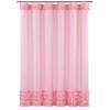 Ruffled Pink Modern Polyester Waterproof Fabric Solid Decoratived Farmhouse Shower Curtain