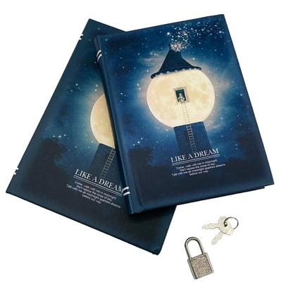Choose from 4 Types of Diary Notebooks with Locks, Diary Notebooks, Memo Pads, Cute and Stylish Mayachiu (Lighthouse)