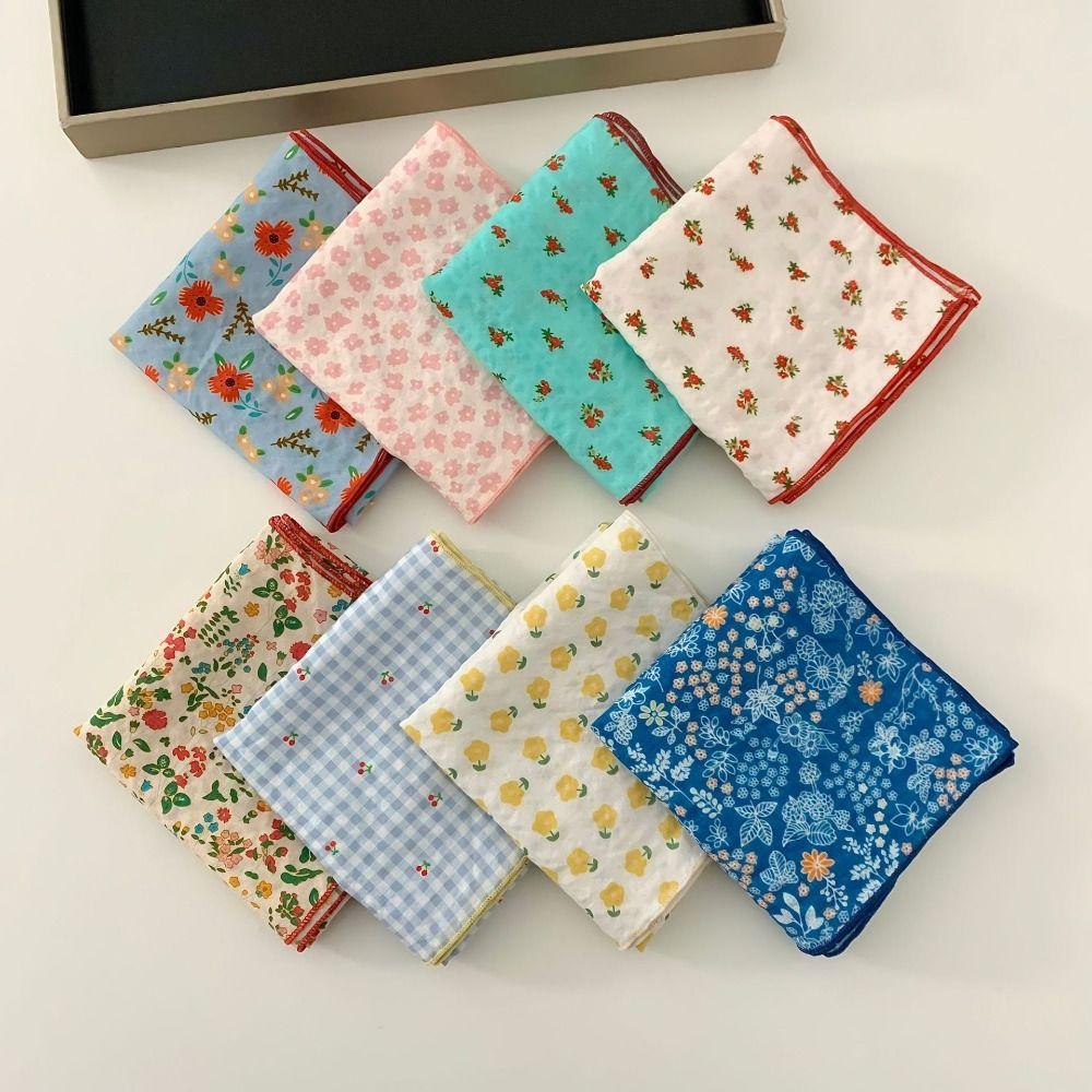 Flower Cotton Linen Print Scarves Cherry Printed Silk Scarf Clothing Accessories