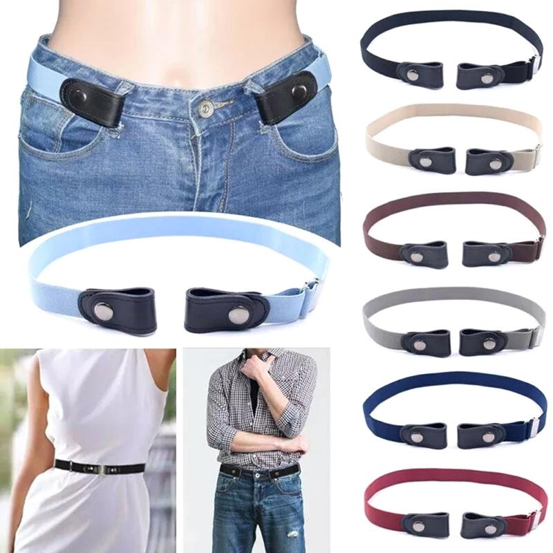 Unisex Buckle-Free Elastic Belts Invisible Belt For Jeans No Bulge Hassle Band